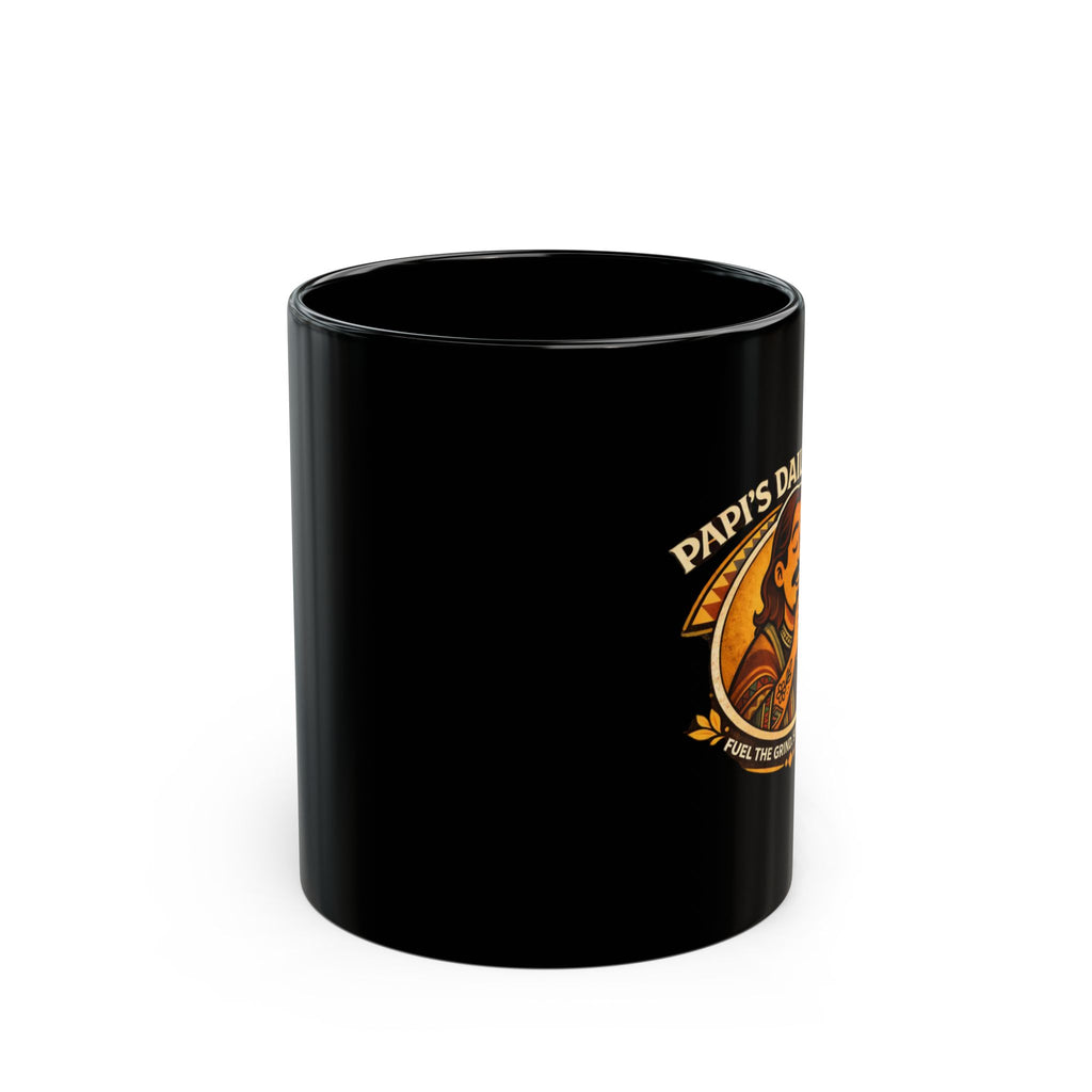 Retro Coffee Mug — "Always Daily Roast" Black Ceramic Coffee Cup (11oz/15oz)