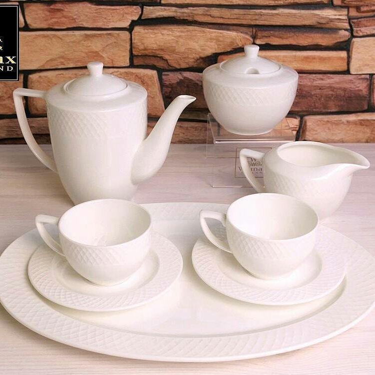 White 3 Oz | 90 Ml Coffee Cup & Saucer Set Of 6 In Gift Box-3