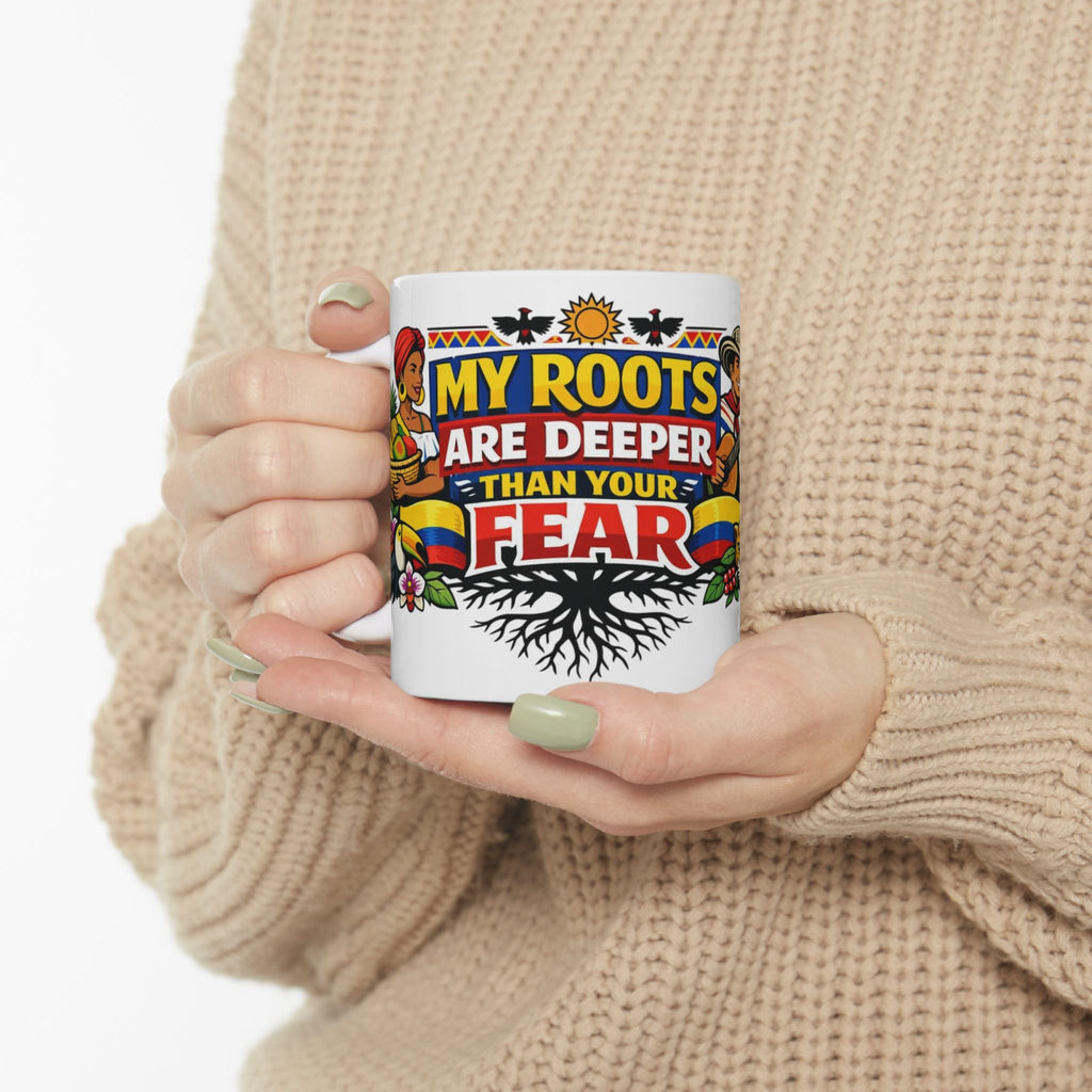 My Roots Are Deeper Than Your Fear Mug | Cultural Heritage & Immigrant Pride Cup by PapisDailyRoast™